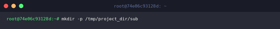 mkdir -p /tmp/project_dir/sub