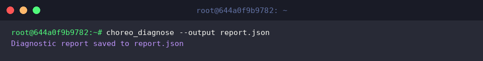 choreo_diagnose –output report.json