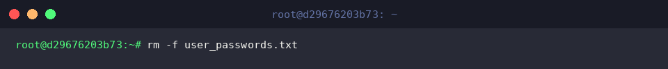 Removing temporary password file
