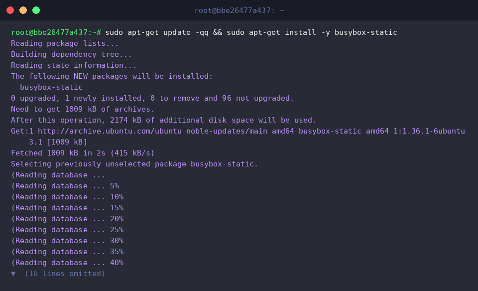 Install static BusyBox package