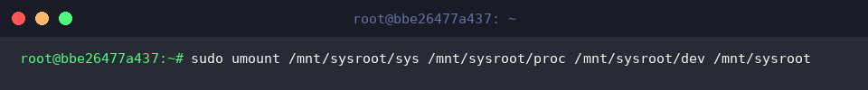 Safely unmount bound filesystems in reverse sequence
