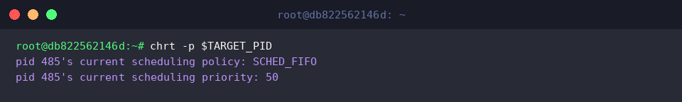 Verifikation der FIFO-Konfiguration mit chrt -p