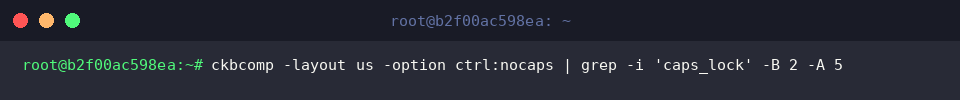 Verify removal of Caps_Lock symbol using ctrl:nocaps option
