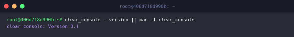 Checking clear_console version and manual entry