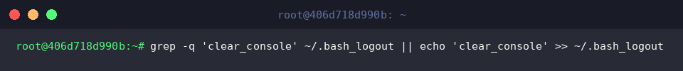 Appending clear_console hook to bash_logout