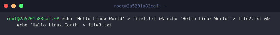 Generate mock data files using echo