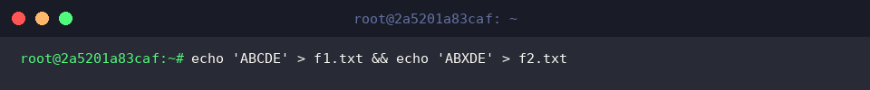 Populate test files f1.txt and f2.txt
