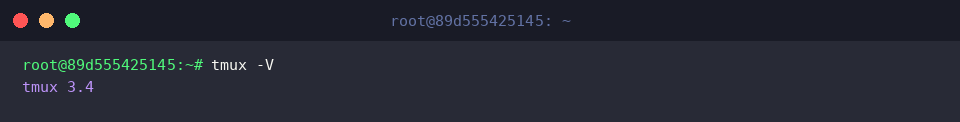 tmux-Versionsprüfung