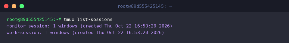 Übersicht aller laufenden tmux-Sessions