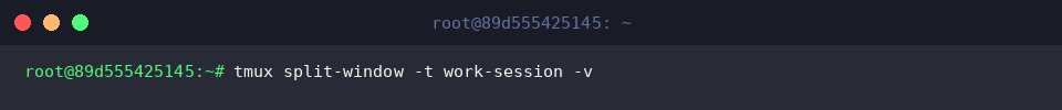 Vertikale Segmentierung eines tmux-Panes