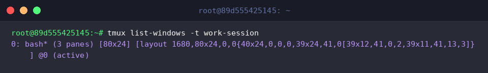 Abfrage der Fensterarchitektur in tmux