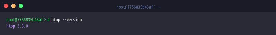 Versionsabfrage von htop
