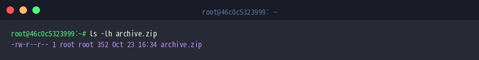 ls -lh archive.zip