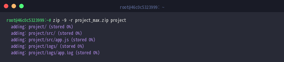 zip -9 -r project_max.zip project