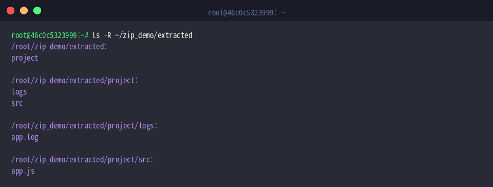 ls -R ~/zip_demo/extracted
