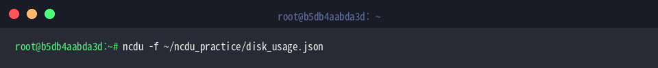 ncdu -f ~/ncdu_practice/disk_usage.json