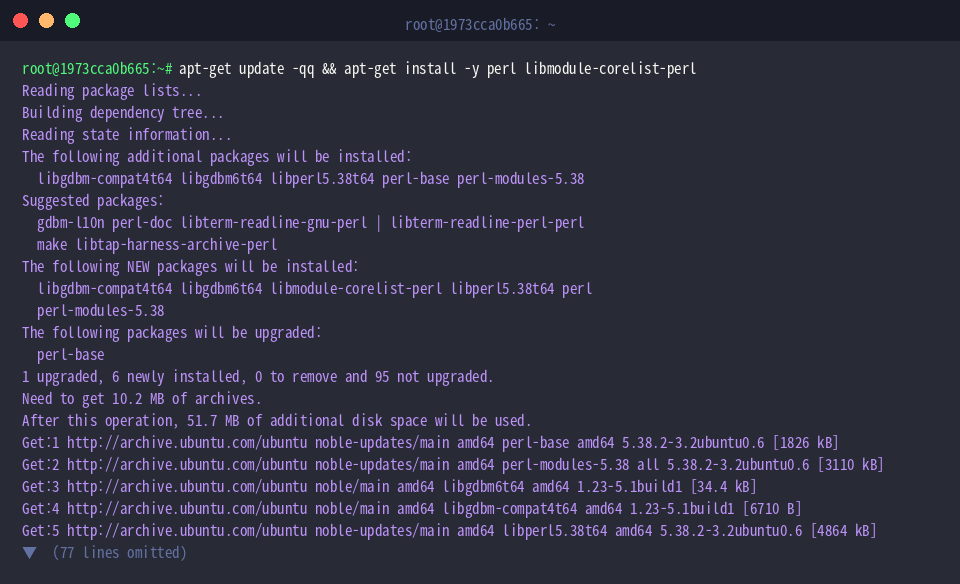 تثبيت حزم perl وlibmodule-corelist-perl على أوبونتو