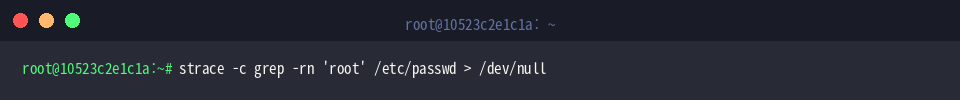 Syscall-Laufzeitprofil bei einer Mustersuche mit grep