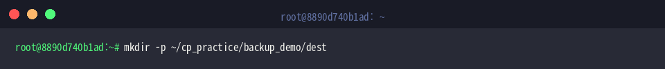 mkdir -p ~/cp_practice/backup_demo/dest