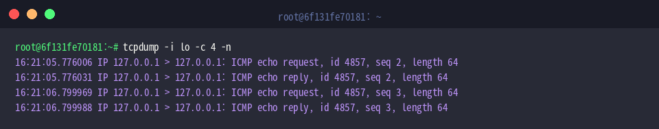 Capturing loopback packets with tcpdump