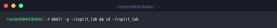 mkdir -p ~/csplit_lab && cd ~/csplit_lab