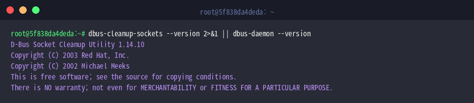 Versionsprüfung von dbus-cleanup-sockets und dbus-daemon