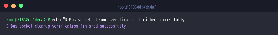 Erfolgsmeldung im Terminal ausgeben