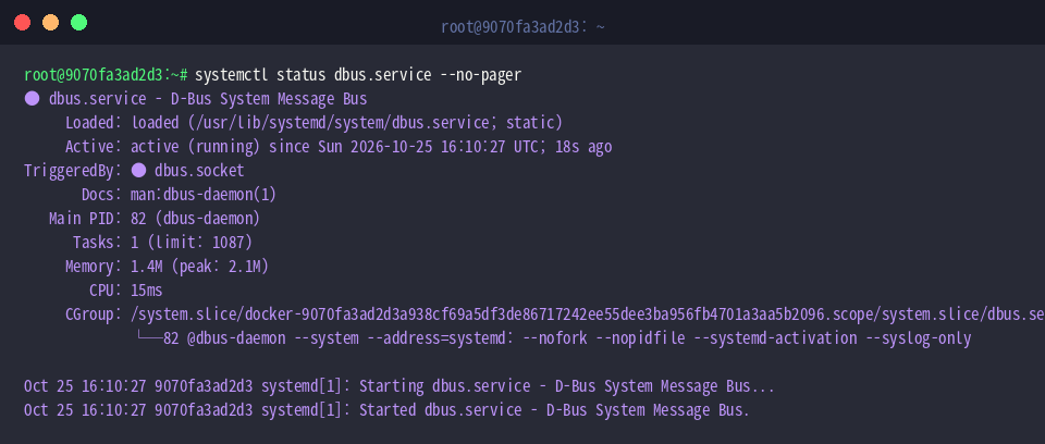 Checking dbus systemd service status