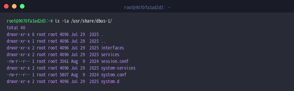 Listing configuration files in usr share dbus-1