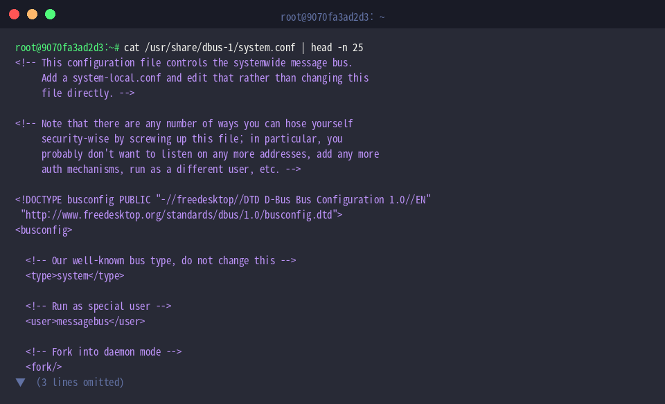 Viewing system.conf configuration header