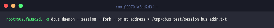Launching background dbus session daemon