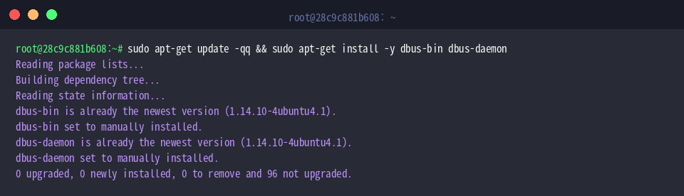 Installing dbus-bin and dbus-daemon via apt