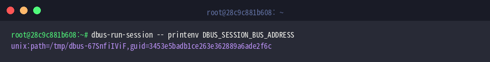 Verifying DBUS_SESSION_BUS_ADDRESS output inside dbus-run-session