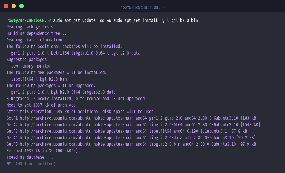 Installing libglib2.0-bin utility package