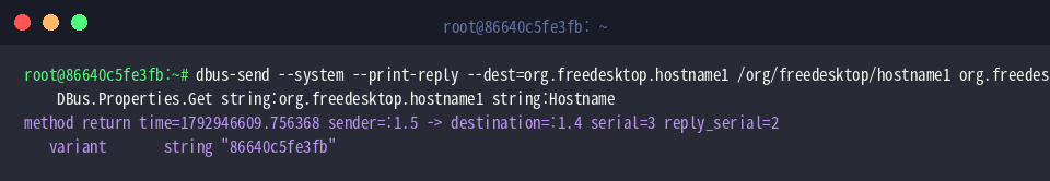 Extracting hostname property via dbus-send variant response