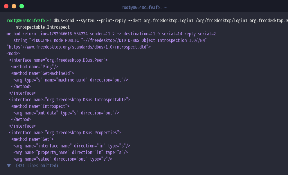 Discovering service schema with Introspect method call