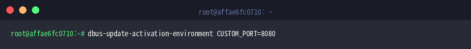 Direkte Zuweisung über CUSTOM_PORT=8080