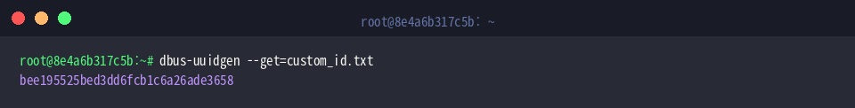 Extracting recorded UUID from custom path via dbus-uuidgen –get