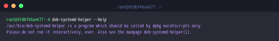Displaying deb-systemd-helper help menu