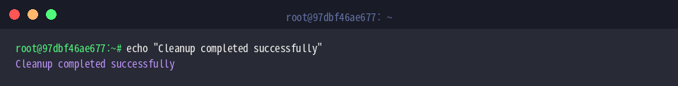 Confirming cleanup completion